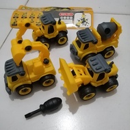 PROMO COD MAINAN KGP10 TRUK KONTRUKSI BONGKAR PASANG ISI 4PCS