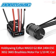 [RC]Hobbywing EzRun MAX10 G2 80A 140A ESC 3652 3665 Brushless Motor For 1/10 RC Car