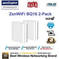 ASUS ZenWiFi BQ16 2-Pack Quad Band WiFi 7 (802.11be) BE25000 Mesh WiFi System , Dual 10G ports - 3 Y