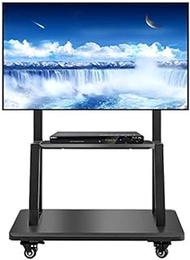 Home Office Mobile TV Stand with Wheels Universal TV Stand Tall Swivel Freestanding Trolley with Shelf Fits 55/60/65/70/75 Inch LCD LED Plasma Flat Screen Panel