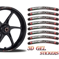 Ducati 3D bể thân xe máy Pad nhãn dán bảo vệ 3M Decal Phụ kiện cho Ducati 848 EVO 1199 Quái Vật 696