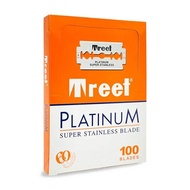 100 Treet Platinum Super Stainless Double Edge Razor Blades-รูปแบบการประหยัดพื้นที่ใหม่