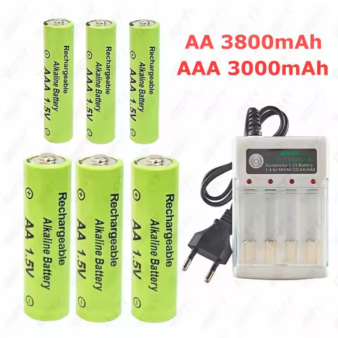 1.5V AA 3800mAh AAA 3000mAh Charger Original Rechargeable Battery for Computer Clock Radio Video Gam