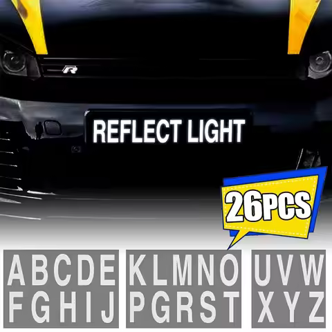 Car License Plate Reflective Letter Label Stickers Waterproof Sunscreen Invisible Stickers Vinyl Sti