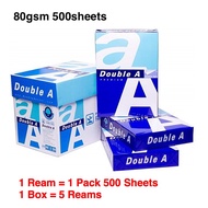 【A4 Paper 1 Box】Double A Premium 80gsm A4 Paper 5 x 500 sheets