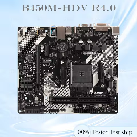 For ASROCK B450M-HDV R4.0 AMD B450 Motherboard AM4 Support Ryzen 5 5600 5500 Ryzen 7 5700G 3700X 3 C