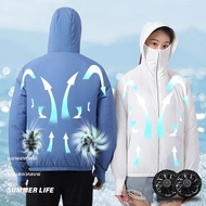 พัดลมอัจฉริยะ เครื่องปรับอากาศ ชุดคู่บาง แห้งเร็ว เย็น เสื้อผ้าพัดลมอัจฉริยะ ประสิทธิภาพสูง ระบายควา