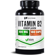 Vitamin B2 Riboflavin 400mg | 180 Veg Capsules | Supplement | Gluten-Free |