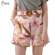 Pena house กางเกงขาสั้น ขอบเอวยางยืดมีเข็มขัด รุ่น POPS102302 - Pena house, Lifestyle &amp; Fashion