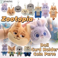 JINKING Judy&Nick Card Holder, Soft Sloth Flash Zoo-topia Plush Stuffed Doll, Cartoon Fluffy Photoca