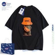 NASA T-shirt para sa batang lalaki. Itim na short sleeve na blusang gawa sa puro koton. Para sa mga 