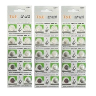 [SG] [30 Pieces] T&E AG7 SR927SW LR927 395 Alkaline Button Battery