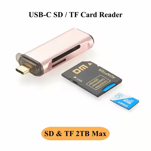 Card USB-C Dual-Slot Reader USB-C to SD/Micro SD/TF Card Reader, 5G USB Type-C Camera Memory Card Re