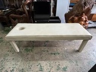 【東鼎二手家具】乳白色皮革木腳美容床*油壓床*指壓床*按摩床*推拿床*護膚床*美容床*治療床*診療床*整椎床