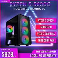Gaming PC desktop. Poweful Gaming CPU with Ryzen 5 5600G. Play latest games : Fortnite,Valorant, CSGO, Roblox gaming pc