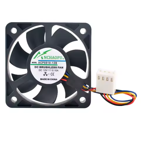 ACP5010-12B 50x50x10mm DC12V 0.1A 4-Pin PWM 8000RPM Dual Ball Bearing Fan | Industrial/Embedded & Ch