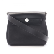 【二手】愛馬仕 HERMES 單肩背包 Herbag Zip Mini 086430CK 黑色帆布皮革 Herbag Zip Mini 黑色女士二手 A