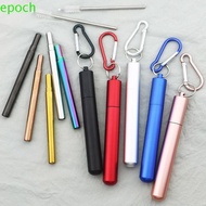 EPOCH Drinking Straw Set, Portable Stainless Steel Reusable Collapsible Straw, Sturdy with Case Retractable Foldable Metal Straw Bar Accessories