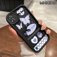 Casing Hp Realme C20 C20A C11 2021 Narzo 50I Case ponsel pola Kupu-kupu berbentuk hati yang indah Anti Drop hitam dan putih pelindung silikon Softcase Cases Kesing