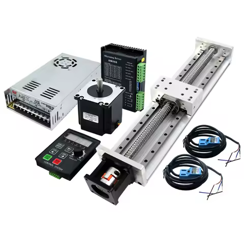 HLTNC 57HS56 DM556 Control System Slide HL15100 Dual rail travel range 100mm to 1200mm numerical con