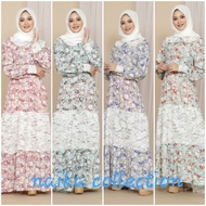 Gamis rayon bunga kombinasi brokat