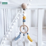 1pc Multicolored Feather Cart Pendant Baby Rattles Crib Mobiles New Born Toy