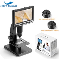 2000X Mikroskop Digital 7 Inci HD Display Lensa Ganda Elektronik USB