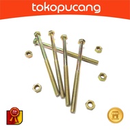 Bolts & Nuts 4.6 M8 x 120 (B/N 4.6 M 08 x 120) - P1.25, Half, Yellow