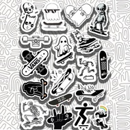 Ghost Skull Aesthetic Skate Stickers || Sicker Hypebeast Black white
