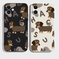 Fun Dachshund Shock-Resistant Phone Case Apple iPhone 17e Air 16E 15 14 Plus 13 12 pro MAX Protectiv