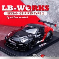 汽車模型 原廠模型 合金模型車1:18 IG-Model日產GT-R R35 type 2 LB寬體樹脂仿真汽車模型