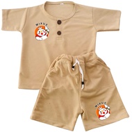 Set Kiano Anak Terbaru Sablonan Model Mixue Laki Laki Perempuan Setelan Anak 1-5  Tahun