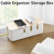 Cable Storage Box Organizer Wooden Lid Cover Cable Management Box Power Strip Extension Cable Box