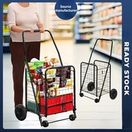 Foldable Large Shopping Cart Grocery Market Trolly Portable Shopping Trolley Market Grocery Cart