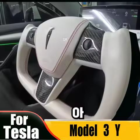 Customzied Carbon Fiber 350mm Yoke Steering Wheel For Tesla Model 3 350mm Yoke Handle Model Y Heat C