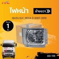 ไฟหน้า isuzu ELF DECA มีปลั๊กไฟหรี่ ปี 2007-2015 สินค้าคุณภาพ ตราเพชร DIAMOND(1ชิ้น) ซ้ายและขวา | DI