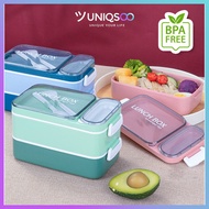 UNIQSOO Lunch Box BPA FREE 2-Tier Spill-Proof Lunch Box 1600ml / 800ml Lunch Box Lunch Container FRE