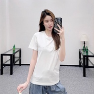 FV01 LOW * Early Spring Three-Dimensional Letter Embroidery Round Neck Slim-Fit
