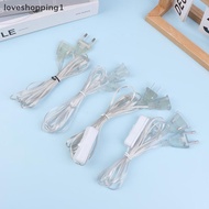 loveshopping1 3M Transparent Power Extension Cord 220V 110V EU US String Wire AC Standard Switch Cab
