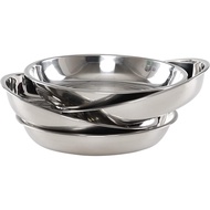 Stainless Steel Round Plates, Camping Dinner Plates, 4 Packs, 8.66 Inches