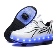 Girl Heelys Four-Wheel Boys the Skating Shoes Shoes with Wheels Kids Skates Walking Rechargeable Tra
