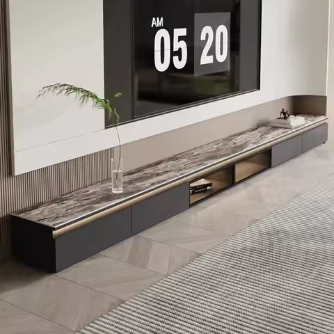 Home Slate TV cabinet home light luxury floor sideboard coffee table combination tv stand monitor st