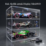 Tamiya Mini 4WD Acrylic Car Shelf Display Container Accessories Box Display - A3D