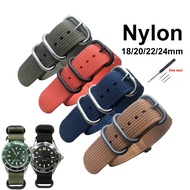 18mm 20mm 22mm 24mm Nylon Watchband Universal Strap Military Bracelet for Rolex NATO Watch Band for Women Men Canvas Wristband