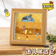 [Log Color] Creative Gold Miner Photo Frame DIY Golden Bean 20cm Hollow 23cm Photo Frame Set Table C