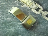 中古 舊倉底 NOS OMEGA Speedmaster 16MM 1505/831 18K 砂金片LOGO 摺叠鋼錶扣 DEPLOYMENT BUCKLE