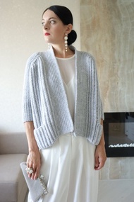 手工編織開襟外套 寬鬆針織毛衣外套 日式和服外套 女款