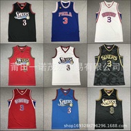 Jaket Jersi Bola Keranjang MN Retro Bersulam 76ers 3 #   Iverson Iverson