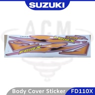 SUZUKI FD110X Body Cover Set Coverset Stripe Strike Sticker FD110X - Red Limited Edition (1)
