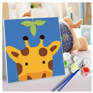 [READY STOCK] 20x20cm Kids and Adults Paint by Number Canvas DIY Painting Kit with frame/nombor lukisan kanvas/ 儿童和成人数字油
